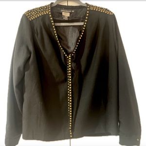 Antik Batik Black Wool Blend Blouse with studs size 42L